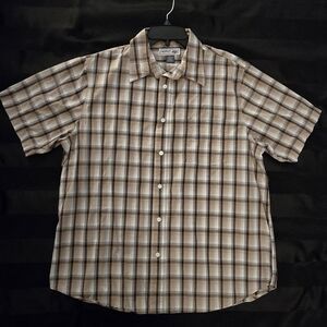 Urban Pipeline Tan and Brown Plaid Casual Shirt